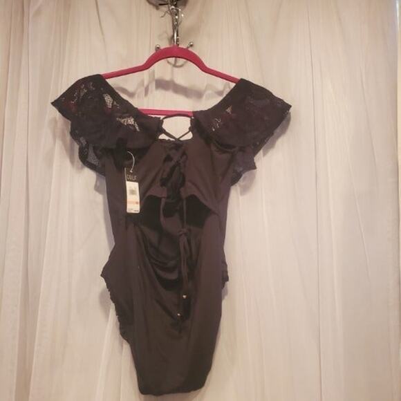 NWT Cole - Lace Ruffle Black Swimsuit - Picture 4 of 6